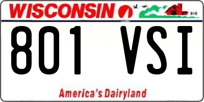 WI license plate 801VSI