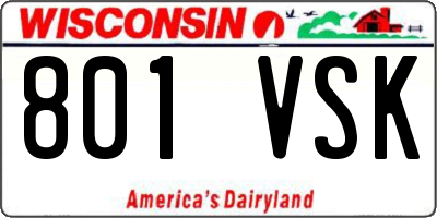WI license plate 801VSK
