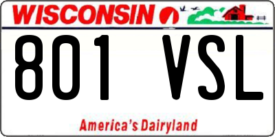 WI license plate 801VSL