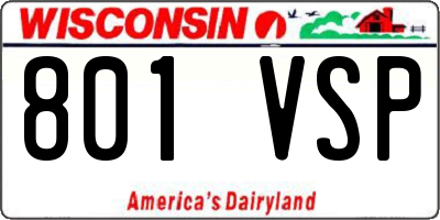 WI license plate 801VSP