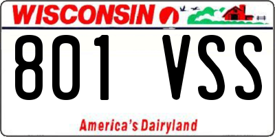 WI license plate 801VSS