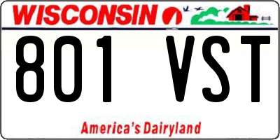 WI license plate 801VST