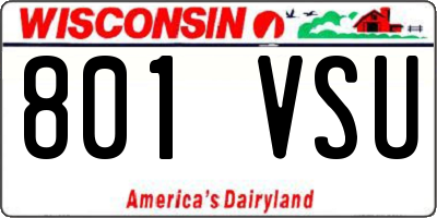 WI license plate 801VSU