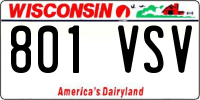 WI license plate 801VSV