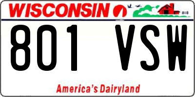 WI license plate 801VSW