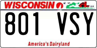 WI license plate 801VSY