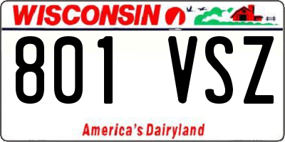 WI license plate 801VSZ