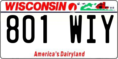 WI license plate 801WIY