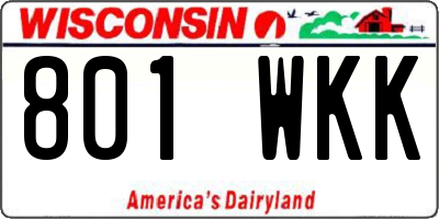 WI license plate 801WKK