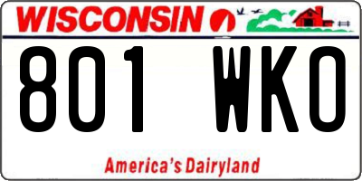 WI license plate 801WKO