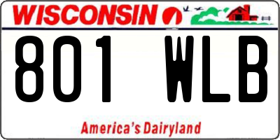 WI license plate 801WLB
