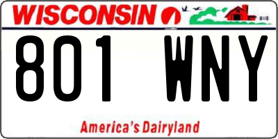WI license plate 801WNY