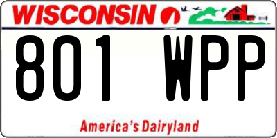 WI license plate 801WPP