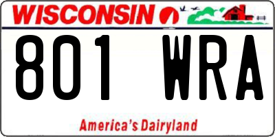 WI license plate 801WRA