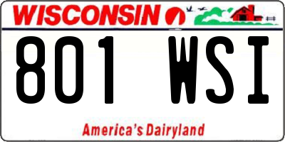 WI license plate 801WSI