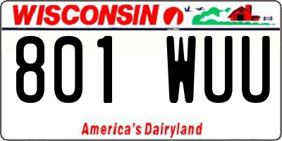 WI license plate 801WUU