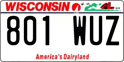 WI license plate 801WUZ