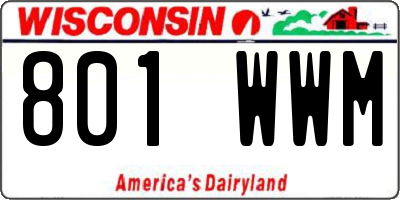 WI license plate 801WWM