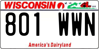 WI license plate 801WWN