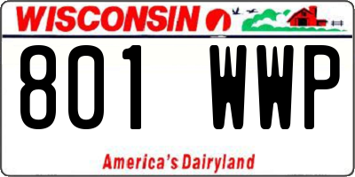 WI license plate 801WWP
