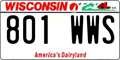 WI license plate 801WWS