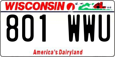 WI license plate 801WWU