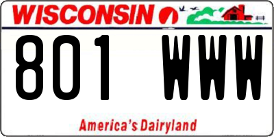 WI license plate 801WWW