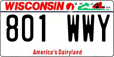 WI license plate 801WWY