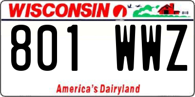 WI license plate 801WWZ