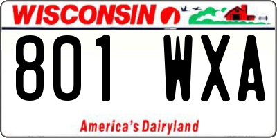 WI license plate 801WXA
