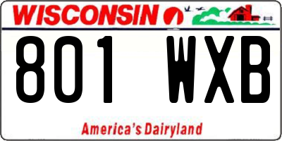 WI license plate 801WXB