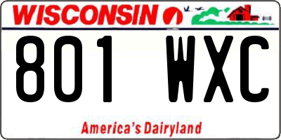 WI license plate 801WXC