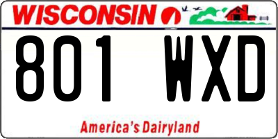 WI license plate 801WXD