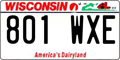 WI license plate 801WXE