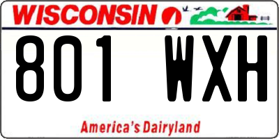 WI license plate 801WXH