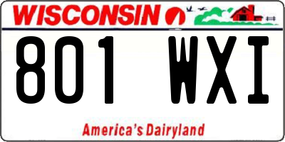 WI license plate 801WXI