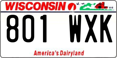 WI license plate 801WXK