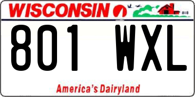 WI license plate 801WXL