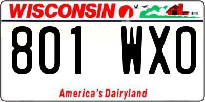 WI license plate 801WXO