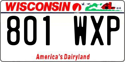WI license plate 801WXP