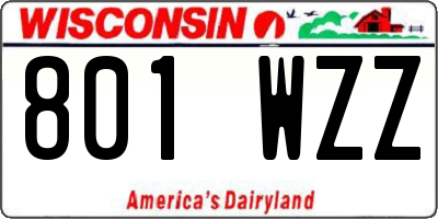 WI license plate 801WZZ