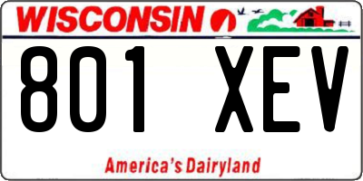 WI license plate 801XEV