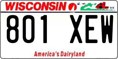 WI license plate 801XEW
