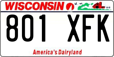 WI license plate 801XFK
