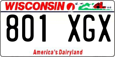 WI license plate 801XGX
