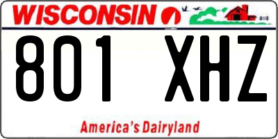 WI license plate 801XHZ
