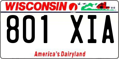 WI license plate 801XIA