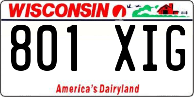 WI license plate 801XIG