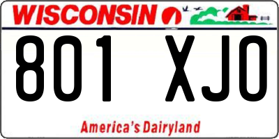 WI license plate 801XJO