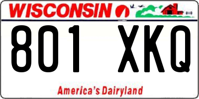 WI license plate 801XKQ